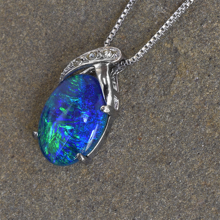 Triplet Opal Necklace WJOP-010TR (14x10mm opal)