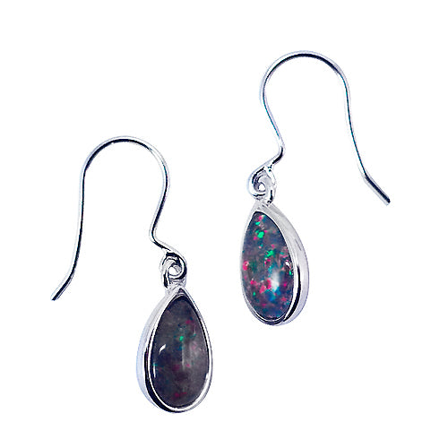 Sterling Silver Triplet Opal Earrings 10X7KEZ-TR