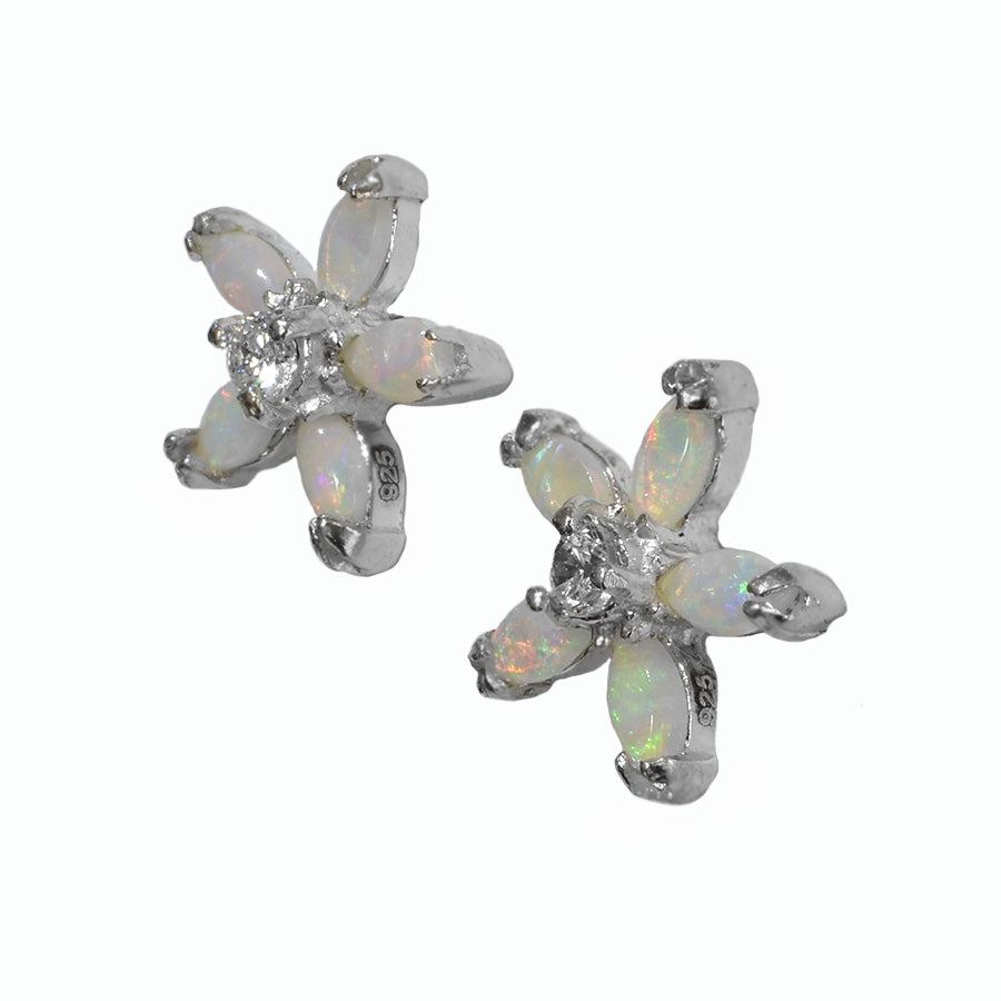 Sterling Silver Solid Light Opal Earrings (12E-SR)
