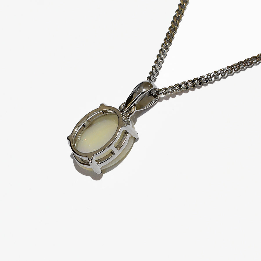 14K White Gold Crystal Opal Necklace 14KW-OPS0156(10x8)