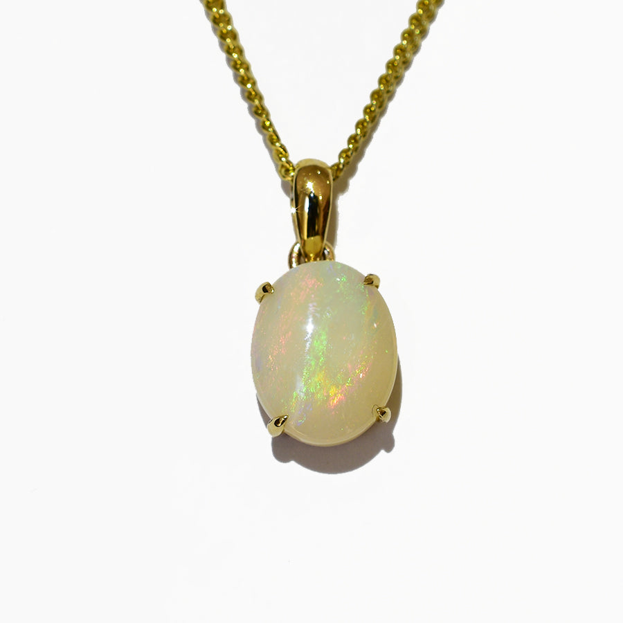 14K Yellow Gold Crystal Opal Necklace 14KY-OPS0156(10x8)
