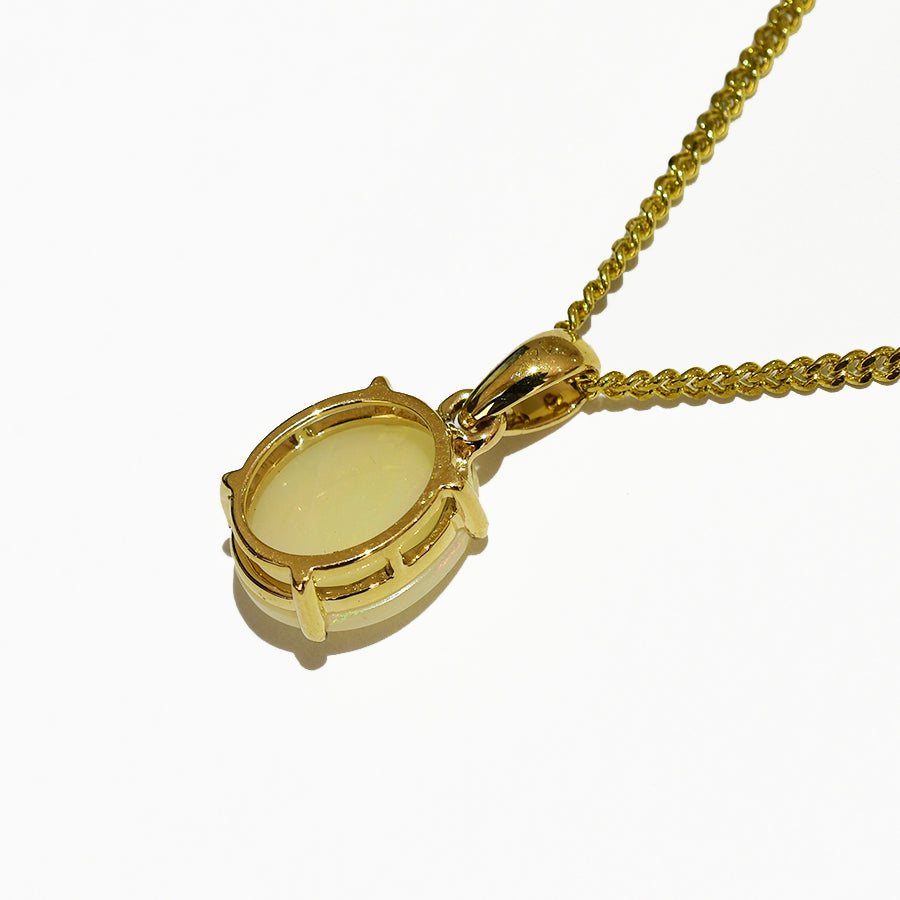 14K Yellow Gold Crystal Opal Necklace 14KY-OPS0156(10x8)