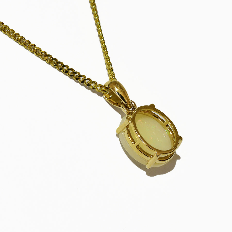 14K Yellow Gold Crystal Opal Necklace 14KY-OPS0156(10x8)