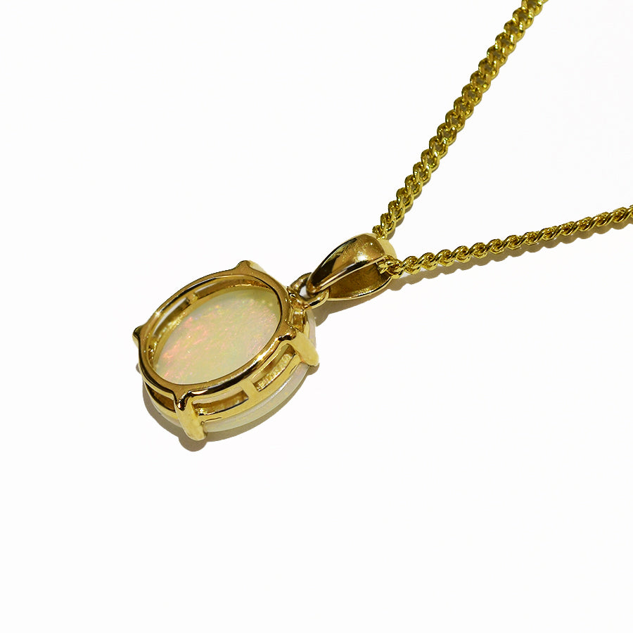 14K Yellow Gold Crystal Opal Necklace 14KY-OPS107(11x9)