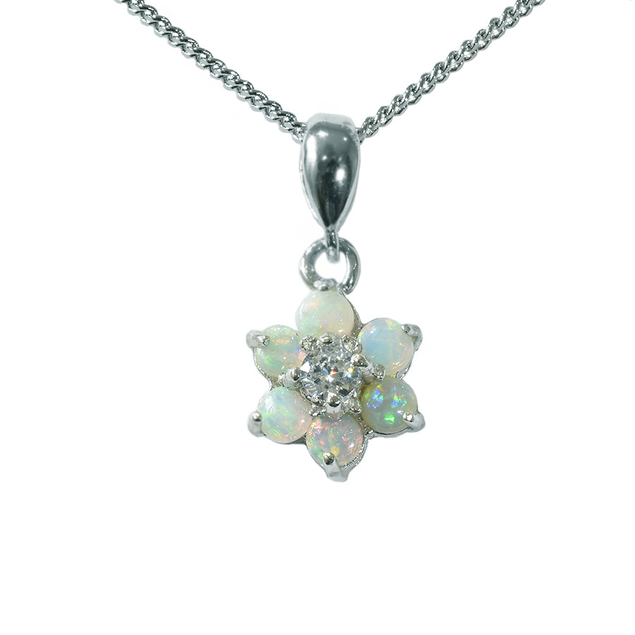 Solid Light Opal Sterling Silver Necklace 14P-SR 3mm