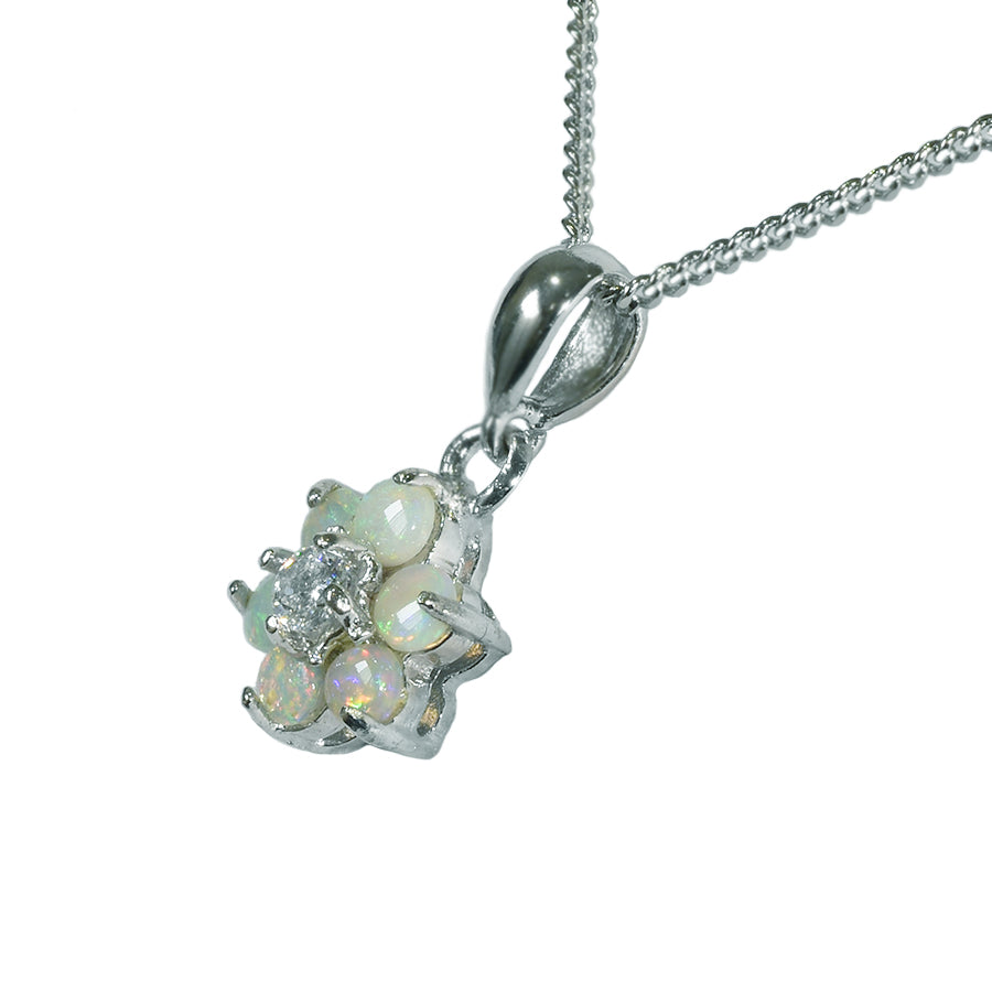 Solid Light Opal Sterling Silver Necklace 14P-SR 3mm