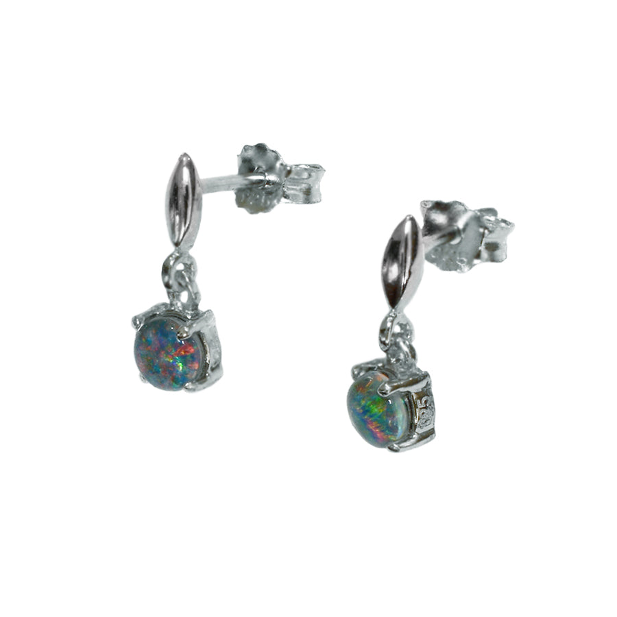 Sterling Silver Triplet Opal Earrings 15E-TR