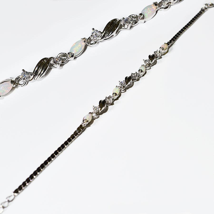 Sterling Silver Solid Light Opal Bracelet 22B-SR (6x3mm)Marquis1
