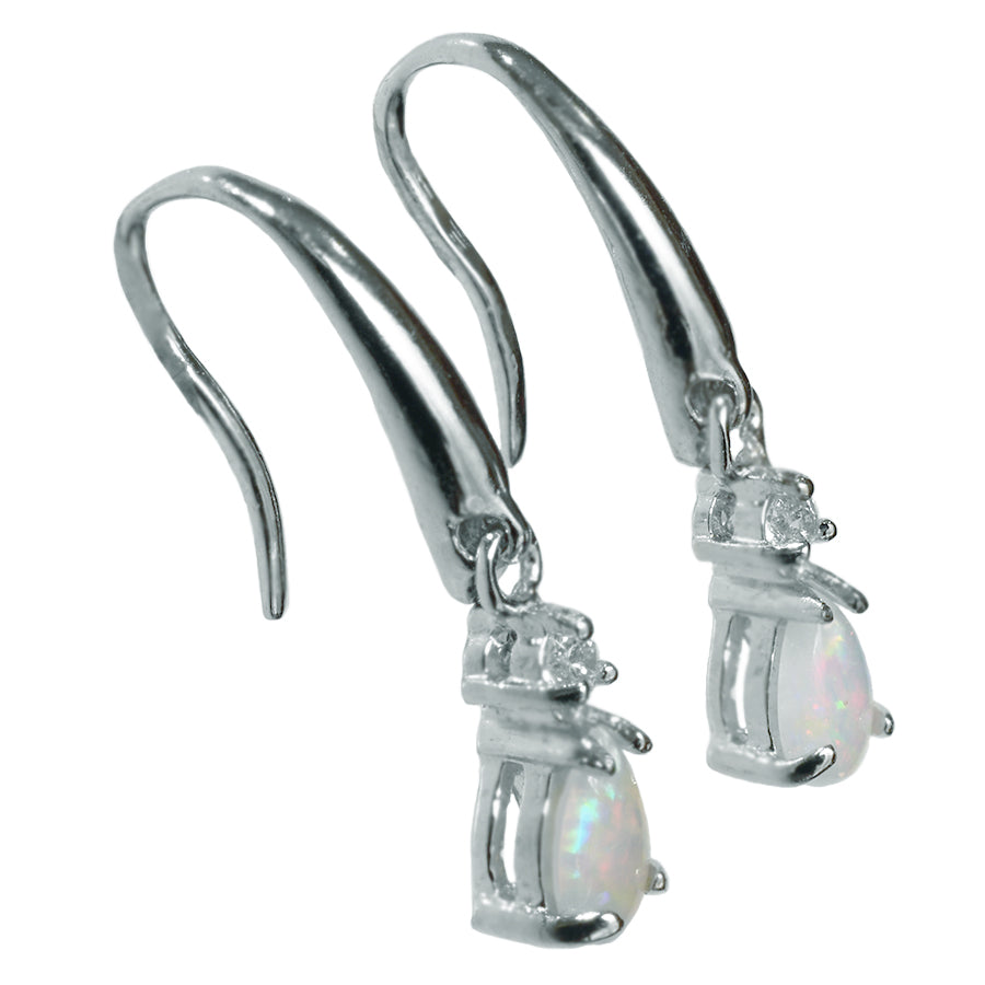 Sterling Silver Solid Light Opal Earrings (24E-SR6x4D)