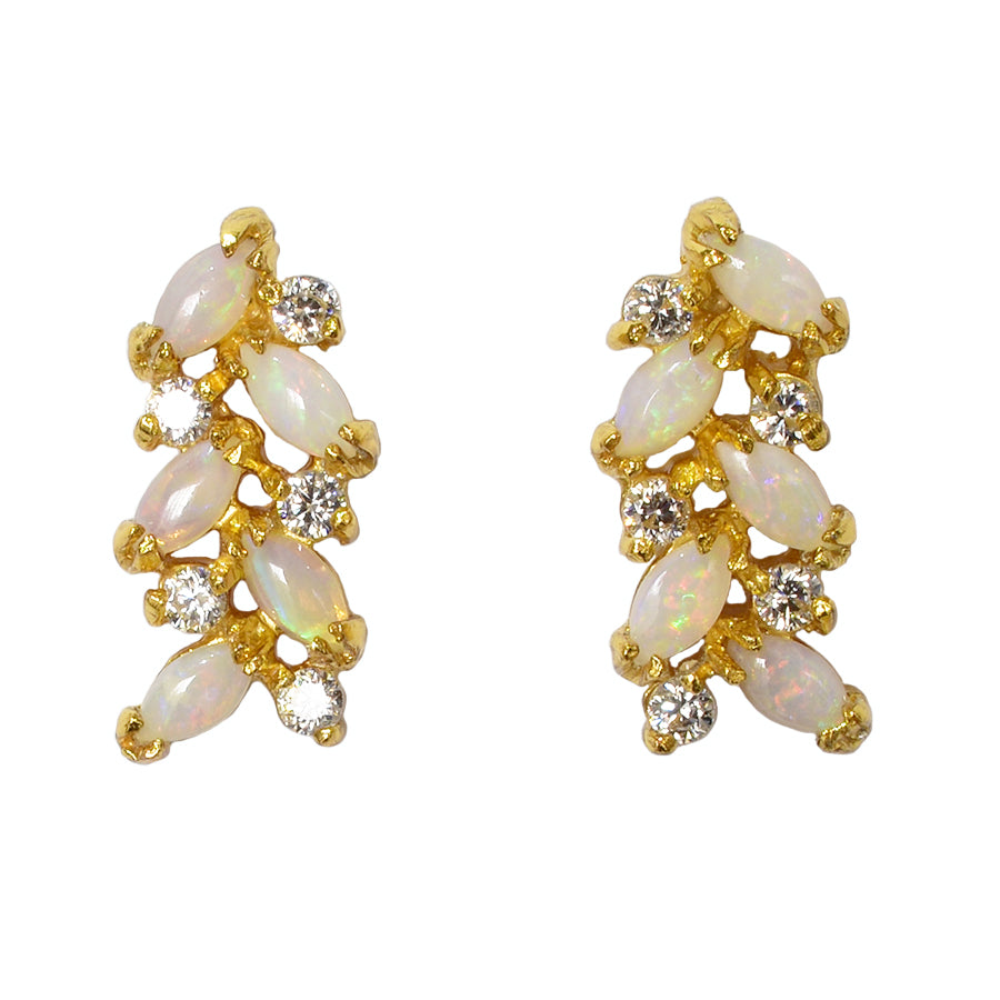 Sterling Silver Solid Light Opal Earrings 27E-SG