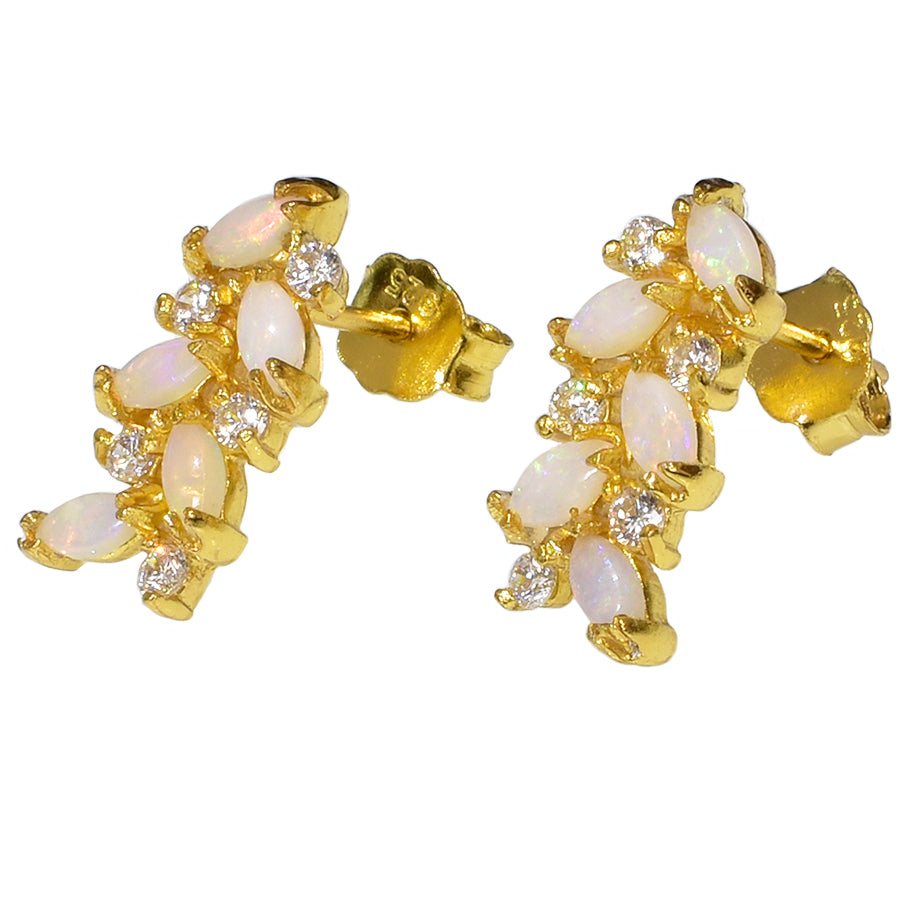 Sterling Silver Solid Light Opal Earrings 27E-SG