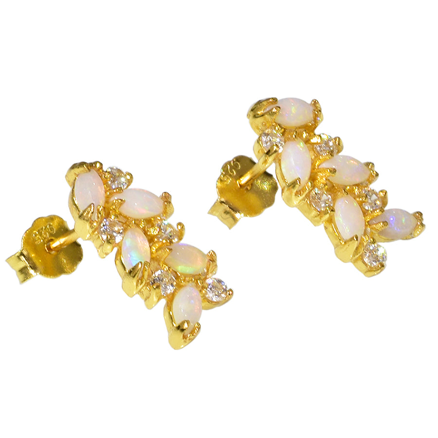 Sterling Silver Solid Light Opal Earrings 27E-SG