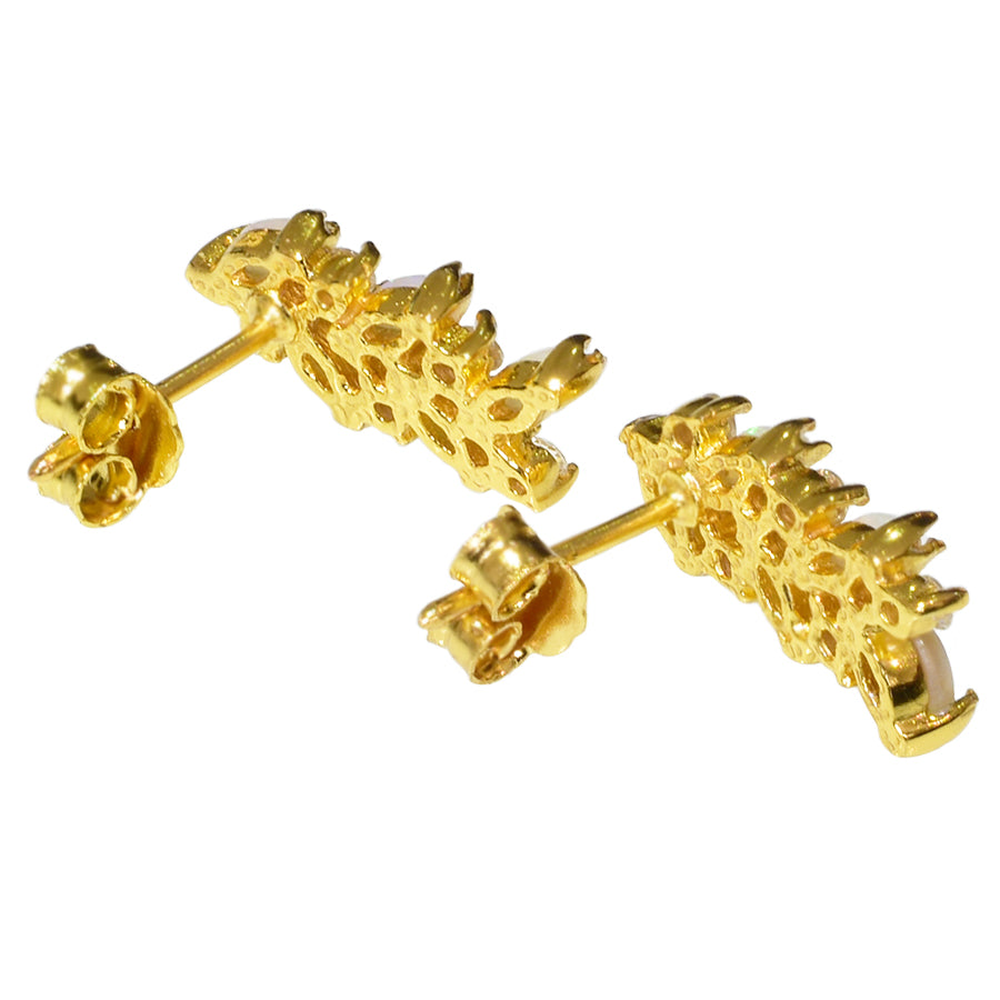 Sterling Silver Solid Light Opal Earrings 27E-SG