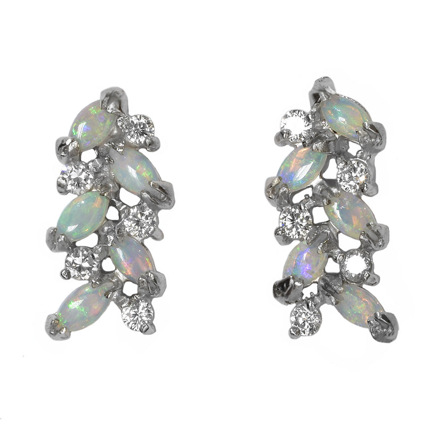 Sterling Silver Solid Light Opal Earrings (27E-SR)