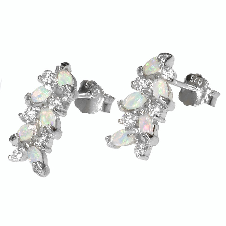 Sterling Silver Solid Light Opal Earrings (27E-SR)