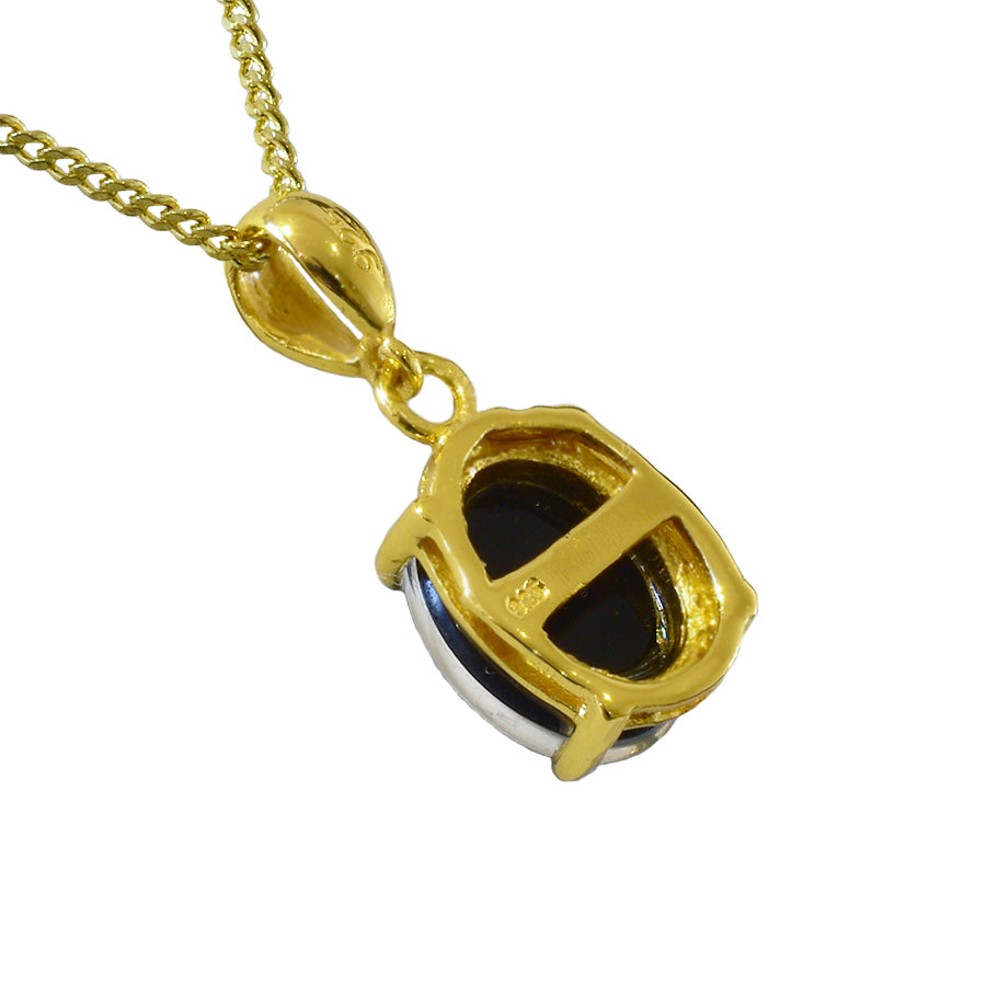 Triplet Opal Sterling Silver Necklace 18K GP 28P-11X9TG