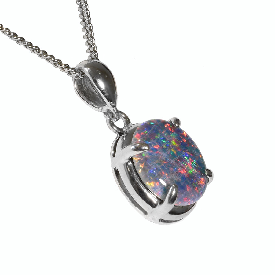 Triplet Opal Sterling Silver Necklace 28P-11X9TR