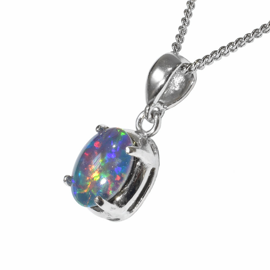 Triplet Opal Sterling Silver Necklace 28P-9X7TR
