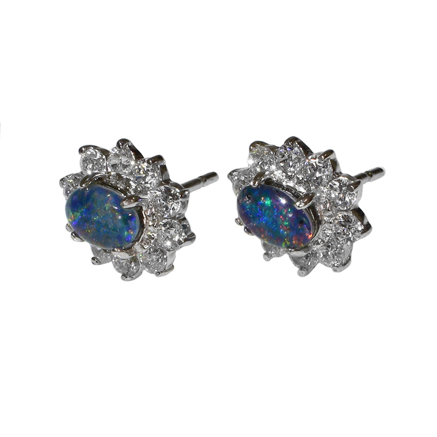 Sterling Silver Triplet Opal Earrings 35E-TR