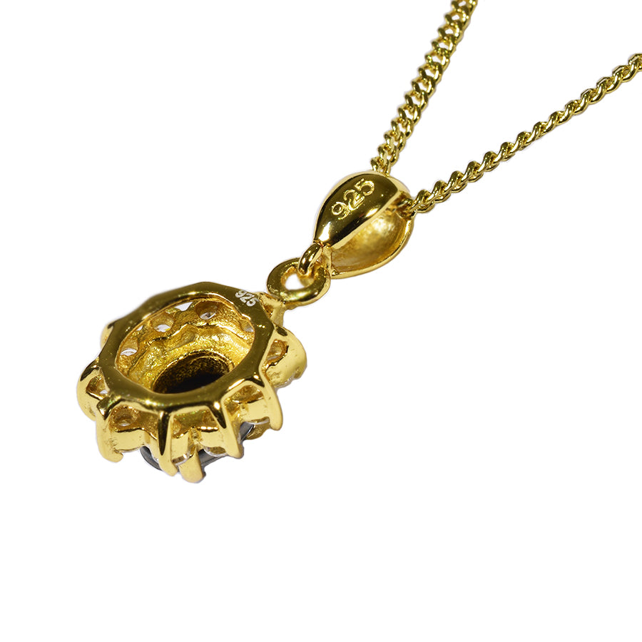 Triplet Opal Sterling Silver Necklace 18K GP 35P-7X5TG