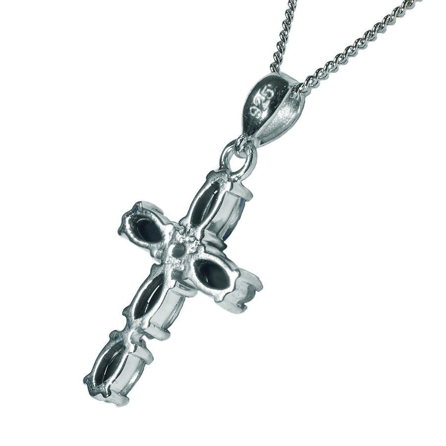 Triplet Opal Sterling Silver Cross Necklace 47P-TR