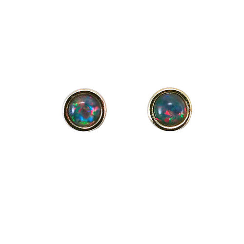 Sterling Silver Triplet Opal Earrings 18K GP 4mmEZ-TG