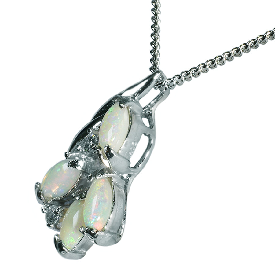 Solid Opal Sterling Silver Necklace 53P SR (6x3)