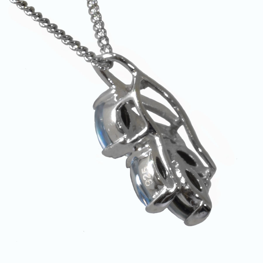 Black Triplet Opal Sterling Silver Necklace (53P TR 6x3)