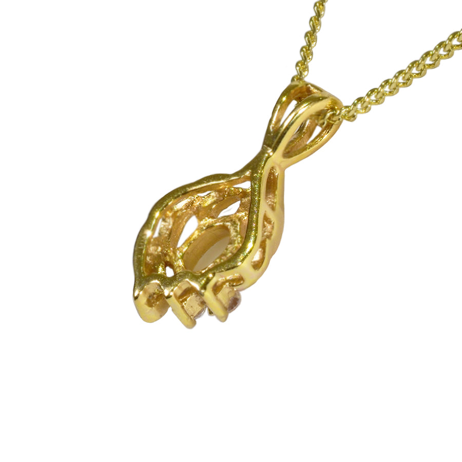 Solid Opal Sterling Silver Necklace 18K GP 54P-SG