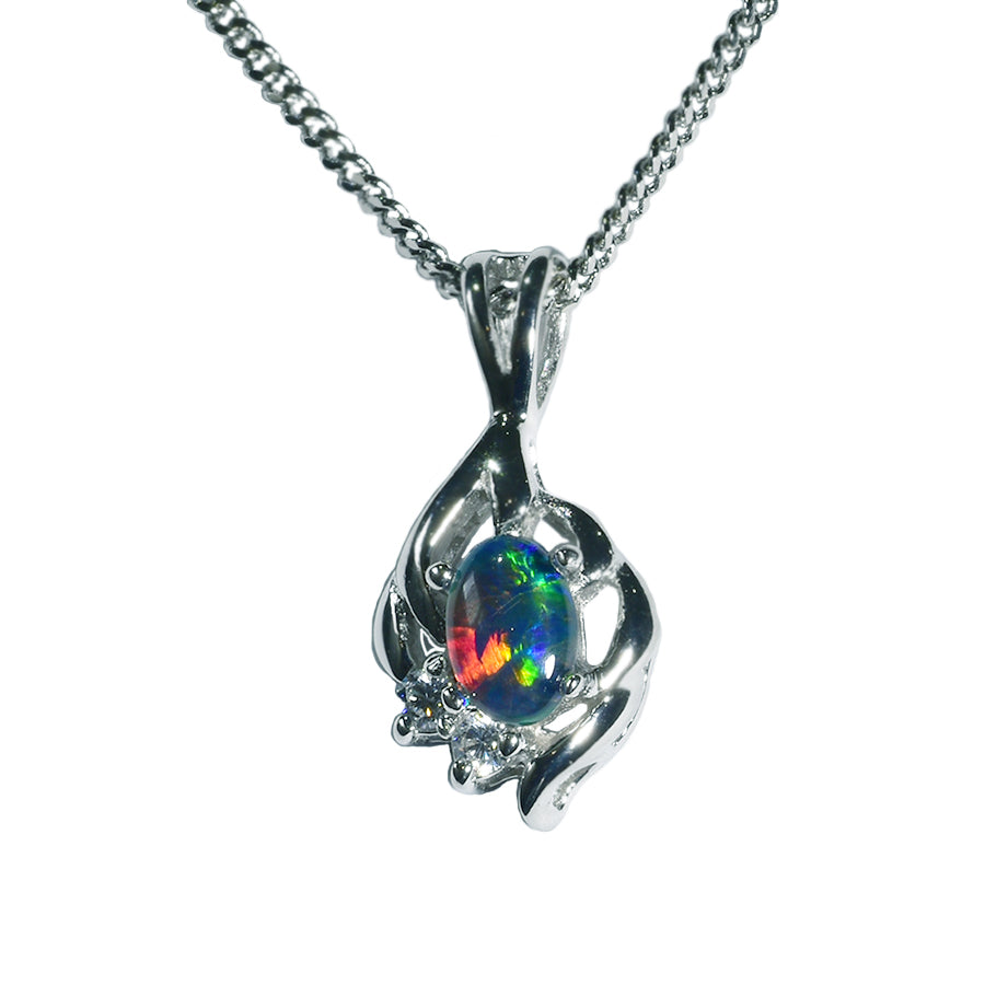 Triplet Opal Sterling Silver Necklace 54P TR 6x4