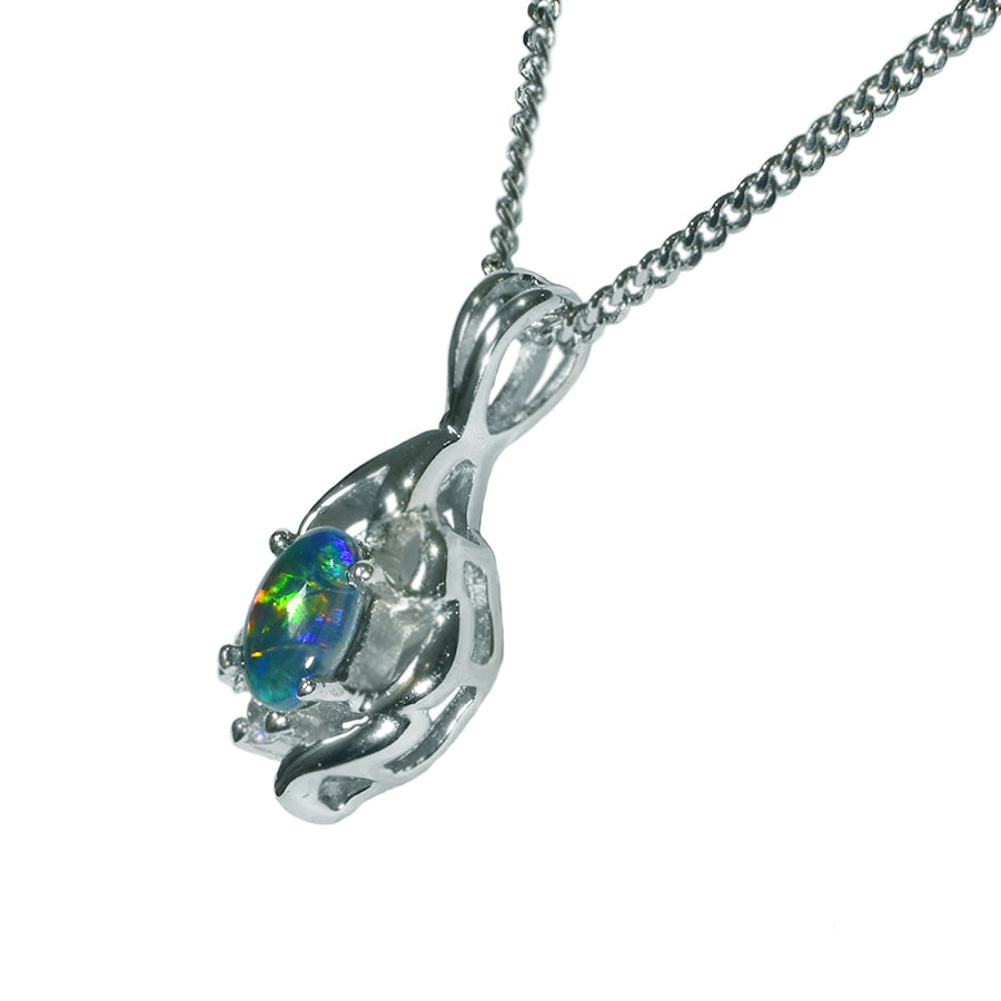 Triplet Opal Sterling Silver Necklace 54P TR 6x4