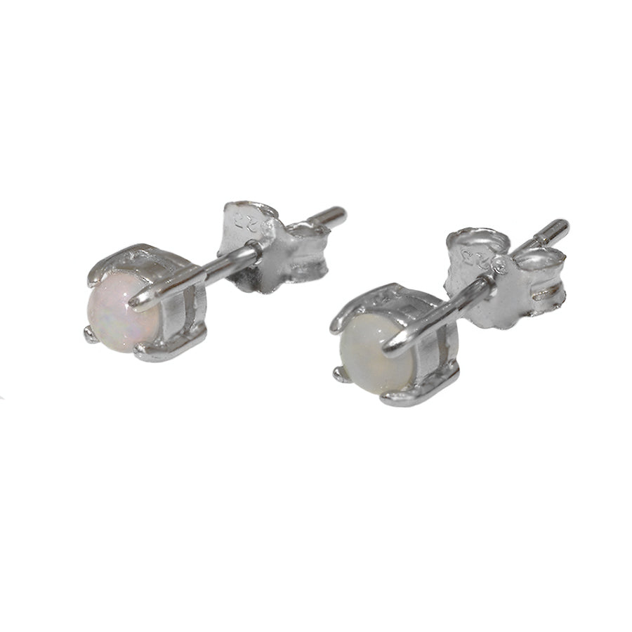 Sterling Silver Solid Light Opal Earrings 58E-SR3mm