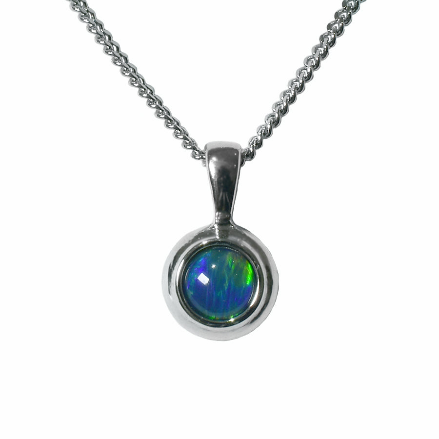 Sterling Silver Triplet Opal Necklace (5MMPZ-TR)