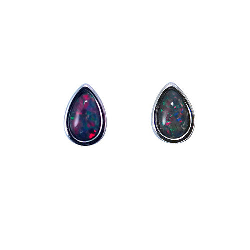 Sterling Silver Triplet Opal Earrings 6X4DEZ-TR