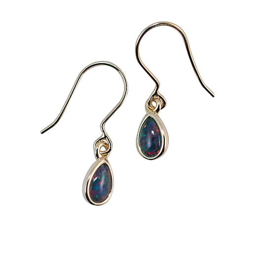 Sterling Silver Triplet Opal Earrings 18K GP 6X4KEZ-TG