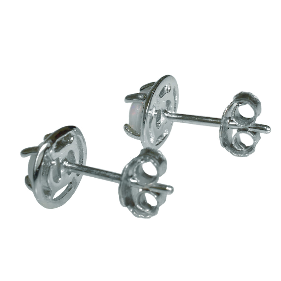 Solid Light Opal Sterling Silver Earrings 70E-SR