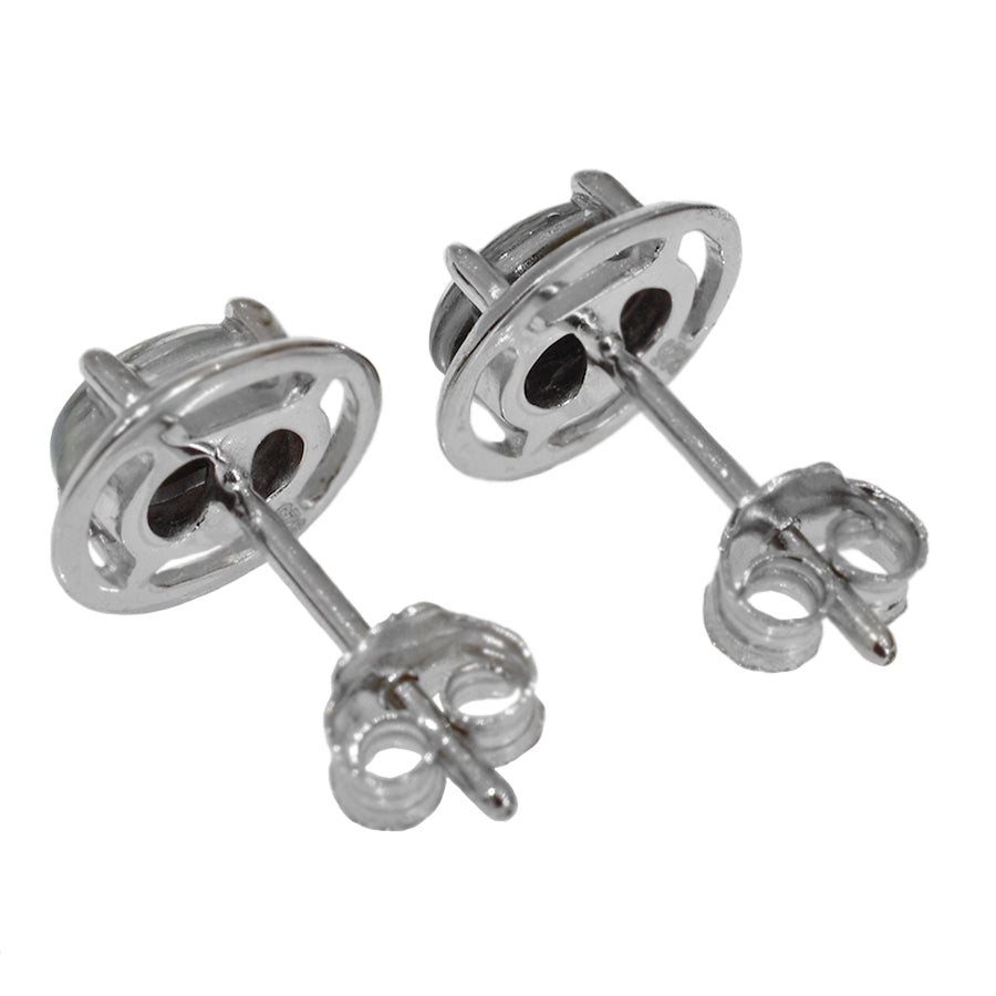 Black Triplet Opal Sterling Silver Earrings 70E-TR