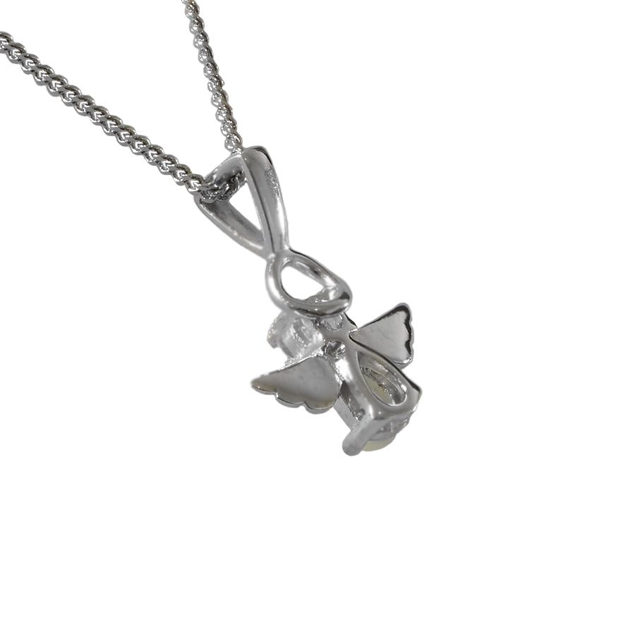 Solid Opal Sterling Silver Angel Necklace 72P-SR