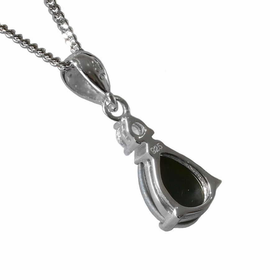 Sterling Silver Black Triplet Opal Necklace (8P-TR10x7D)