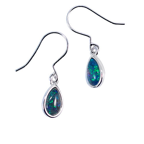 Sterling Silver Triplet Opal Earrings 8X5KEZ-TR