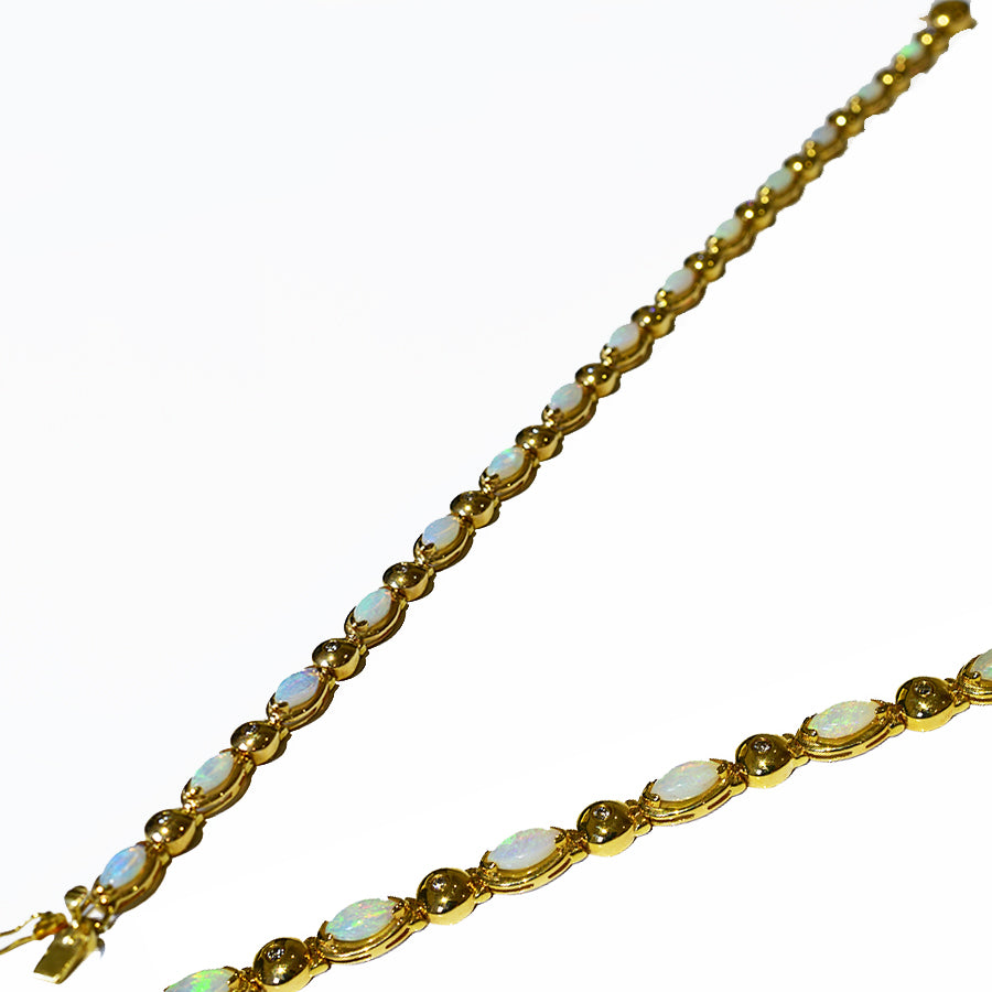 14K Yellow Gold Crystal Opal Bracelet BGSY14k-001(6x3marquise)