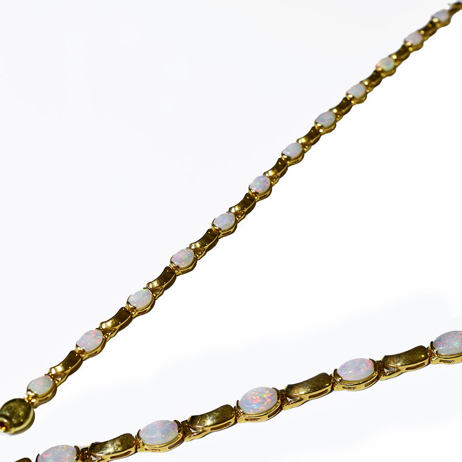 14K Yellow Gold Crystal Opal Bracelet BGSY14k-002(6x4)