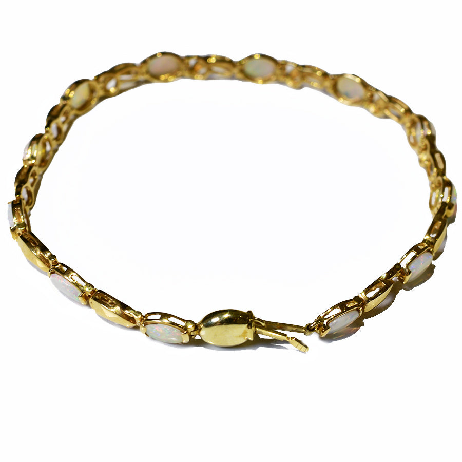 14K Yellow Gold Crystal Opal Bracelet BGSY14k-002(6x4)