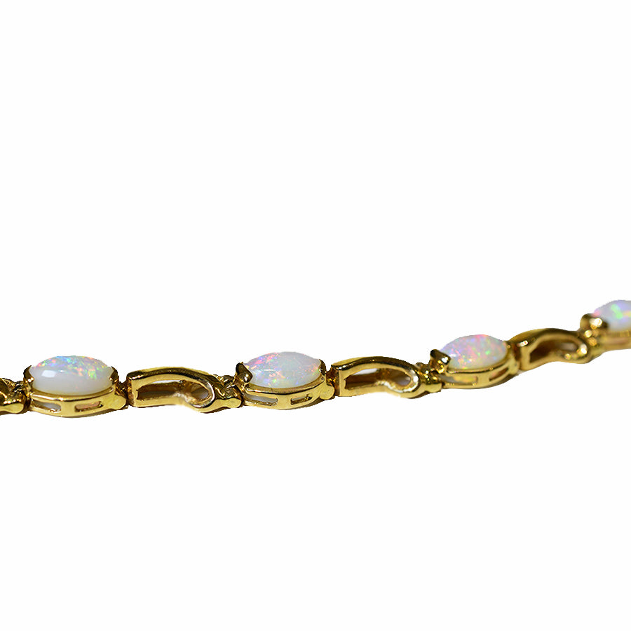 14K Yellow Gold Crystal Opal Bracelet BGSY14k-002(6x4)