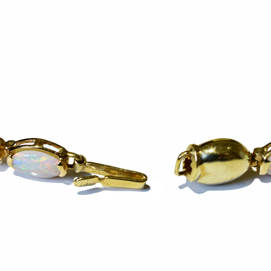 14K Yellow Gold Crystal Opal Bracelet BGSY14k-002(6x4)