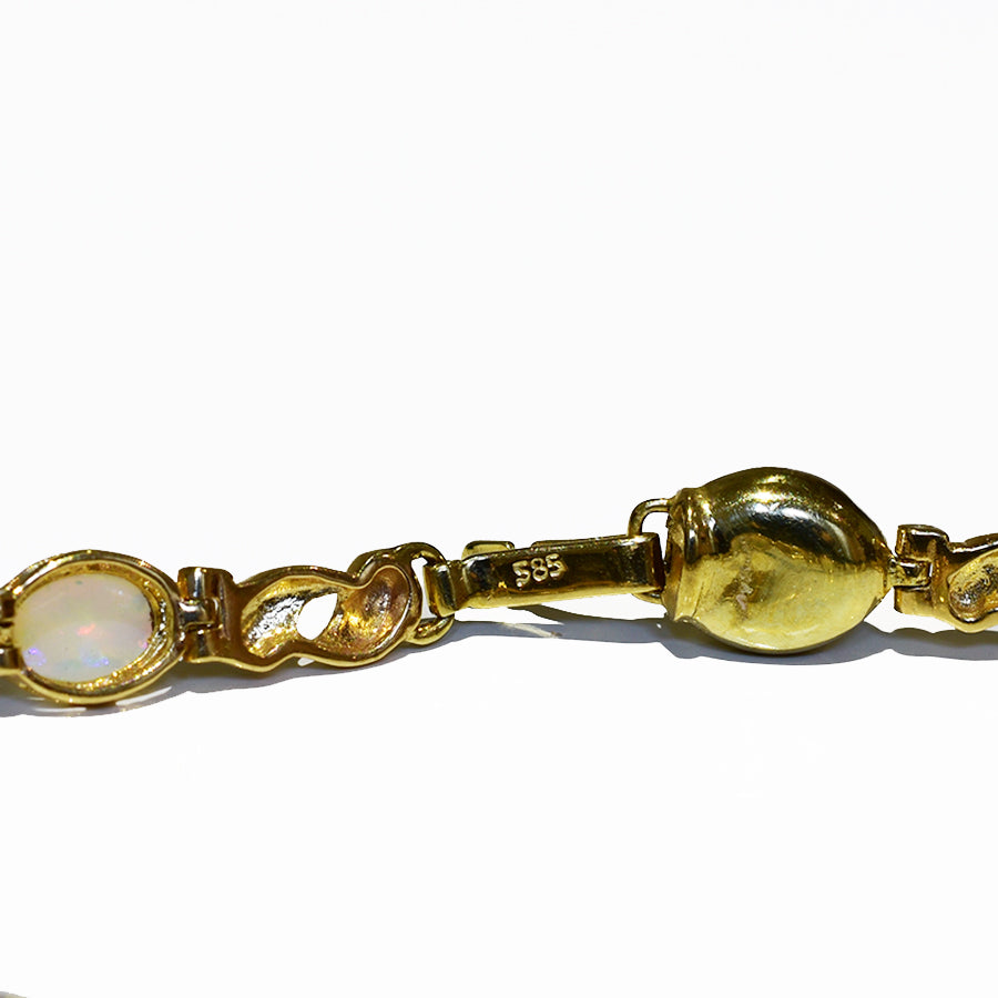 14K Yellow Gold Crystal Opal Bracelet BGSY14k-004(6x4)