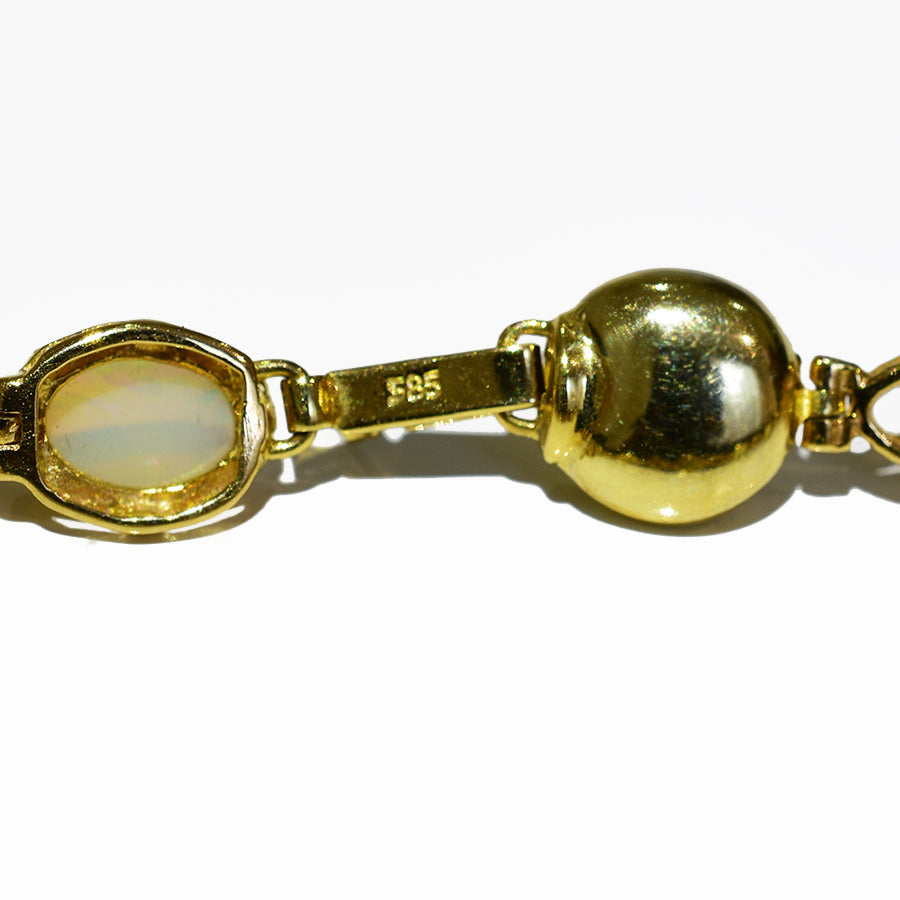 14K Yellow Gold Crystal Opal Bracelet BGSY14k-005(7x5)