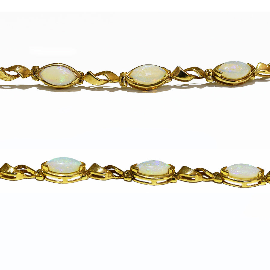 14K Yellow Gold Crystal Opal Bracelet BGSY14k-008(8x4marquise)