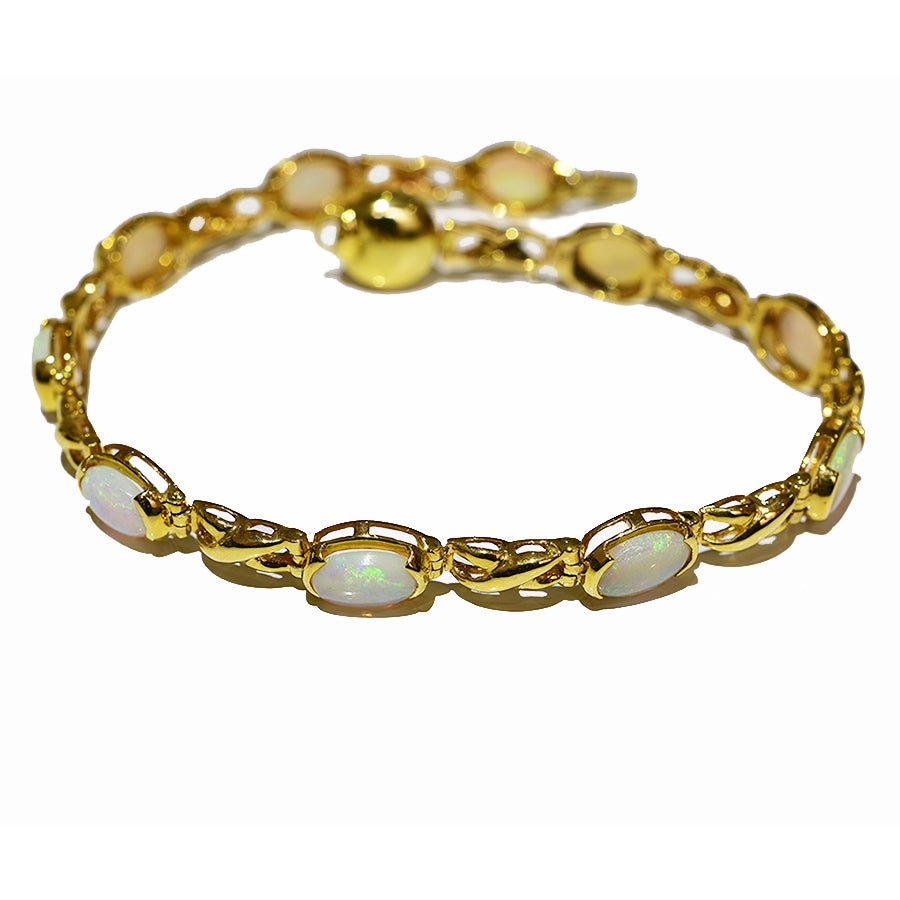 14K Yellow Gold Crystal Opal Bracelet BGSY14k-013(7x5)