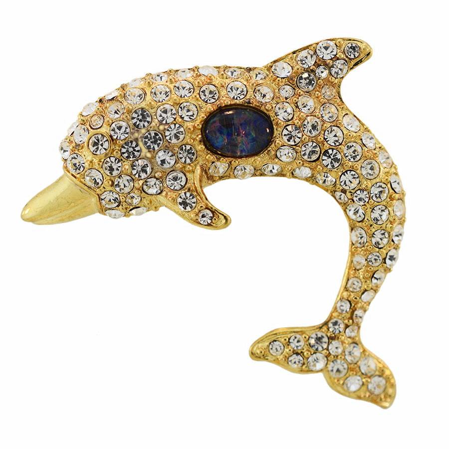 Dolphin Brooch/Pin 18k Yellow GP HB0356TG(7x5)